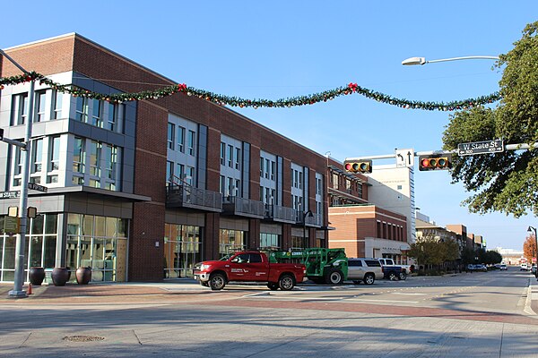 Historic downtown Garland, Texas in Dallas County