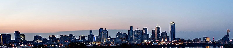 Dallas County skyline panorama showing downtown Dallas, Texas