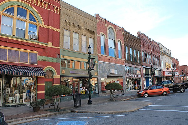 Historic downtown Denison, Texas commercial district