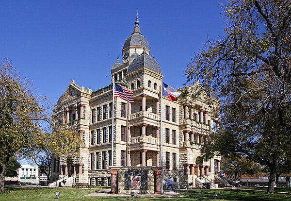 Historic Denton County Courthouse-on-the-Square in downtown Denton, Texas