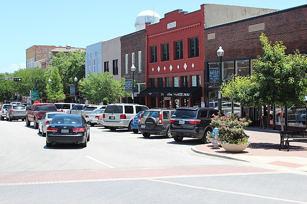 Historic downtown McKinney, Texas showing preserved architecture and main street