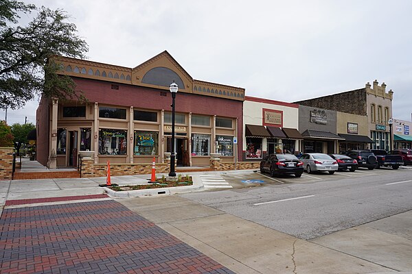 Rusk Street in downtown Rockwall, Texas - historic main street in Rockwall County