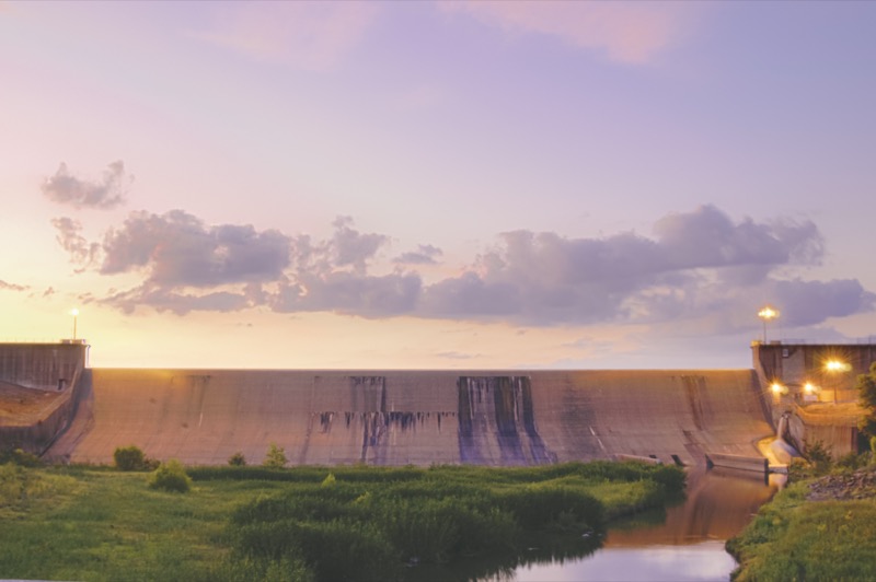Lake Tawakoni Iron Bridge Dam in Hunt County