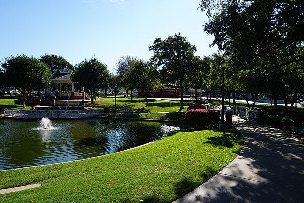 Haggard Park in historic downtown Plano, Texas